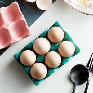 6ct Egg Concrete Holder Mold, 6 Cavities Silicone Concrete Holder Molds Crystal Epoxy Mold Creative Egg Storage Molds Cement Tray Mold
