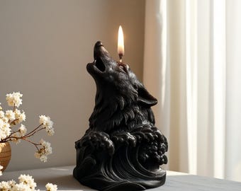 Wolf Candle Silicone Mold-Wolf Head Wave Candle Mold-Wolf Head Candle Mold-Wolf Head Resin Mold-DIY Aromatherapy Plaster Mold