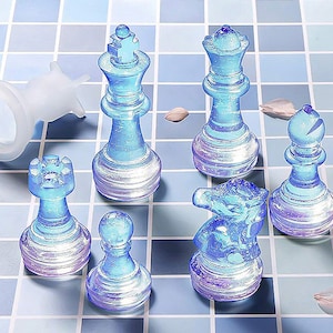 3D Chess Silicone Mold-Chess  Set Resin Molds-Chess Piece Resin Mold-Chess Board Craft Mold-Chessboard Resin Mold-Family Board Games