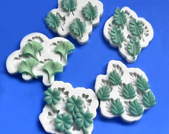 6 Styles Leaf Silicone Mold-Maple Leaf Resin Mold-Leaf Earrings Mold-Leaves Charms Mold-Jewelry Making Mold-Epoxy Resin Craft Mold