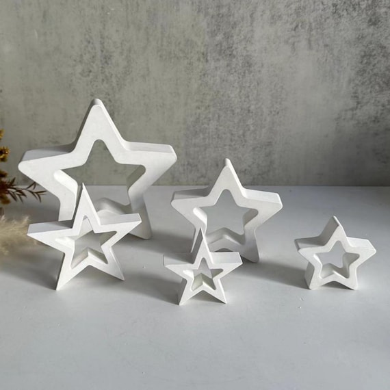 Molde De Silicona En Forma De Estrella (Pentagrama) - 4 Cavidades, Para Velas, Yeso, Jabón O Resina