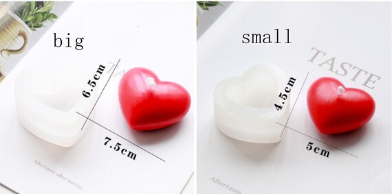 BIGEBO 2 Stampini In Silicone A Forma Di Cuore Per Resina - Piatti E Ciotoline 12,7x11,4 Cm - Per Gioielli, Epossidica, Saponi, Gesso - 3