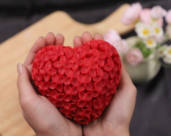 3D Heart Silicone Candle Mold-Flower Heart Candle Mold-Flower Ball Candle Mold-Valentine's Day Heart Candle Mold-Aroma Candle Soap Mold