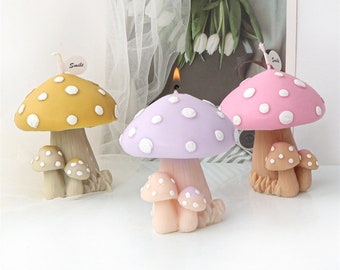 Mushroom Candle Mold-3D Mushroom Silicone Mold-Mushroom Resin Mold-Scented Soy Silicone Candle Mold-DIY Aromatherapy Plaster Mold