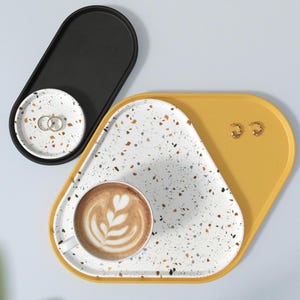 Geometry tray silicone mold-Oval/round/triangle storage plates resin mold-Cement candle tray mold-Resin storage tray mold-Jewelry tray mold