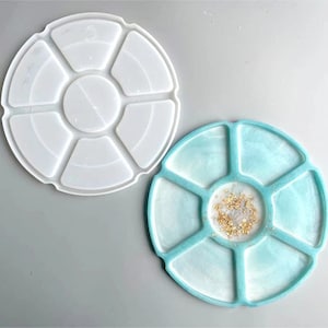 Porcelain Palette for Watercolor Paint, Ink, Water-based Media, Art 13  Wells Round Flower Shape, Circle, Circular, Color Wheel, Supply 