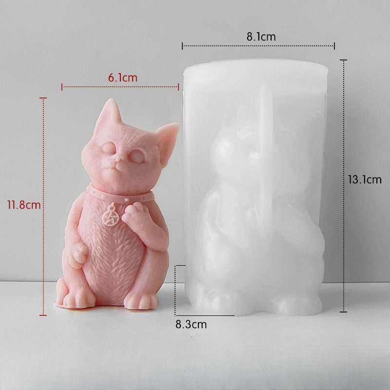 Xidmold 3D Maine Coon Cat Silicone Mold - For Candles, Soap, Clay, Resin DIY Crafts
