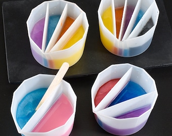 250 ml 5 Colors Dispensing Cup Mixing Cup Epoxy Resin Color Mixing Tool Pouring Silicone Cup Mold Reusable No-Cleaning Resin Supply Tools