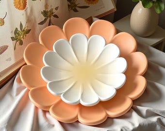 Flowers Tray Silicone Mold-Petals Trinket Dish Resin Mold-Flowers Concrete Candle Holder Mold-DIY Jesmonite Plaster Plate Mold