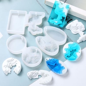 3 styles Beach pendant resin molds-Islands Silicone Pendant Mold-Silicone mold for resin pendant making-Craft jewelry silicon mold