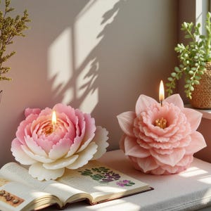 Flower Candles Silicone Mold,Concrete Plaster Flower Mold,Epoxy Resin Flower Mold,Flower Candles Making Mold,Wax Candles Silicon Mold