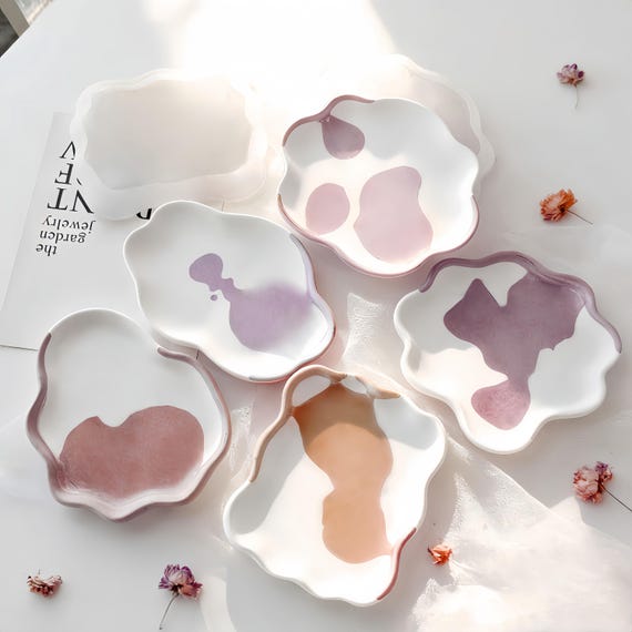 Irregular Tray Silicone Mold,5 Styles Concrete Plaster Trinket Tray Mold,Epoxy Resin Jewelry Tray Mold,Resin Plated Silicon Mold