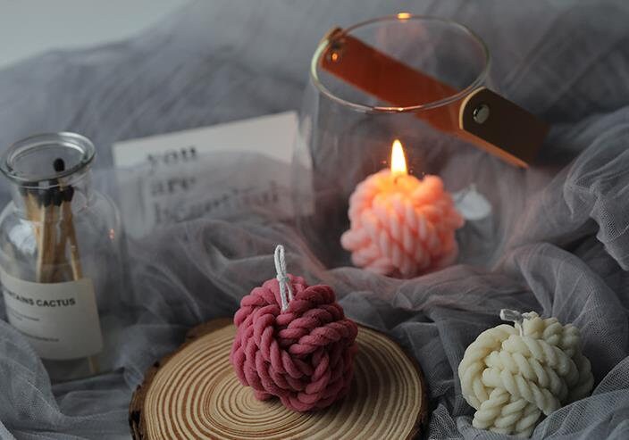 Moule à Bougie En Pelote De Laine - Moule à Bougie Boule En Laine - Moule à Bougie En Silicone - Moule à Bougie Mignon - Moule à Bougie Aromathérapie - Moule à Gâteau Mousse - France