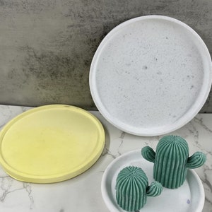 Large Concrete Tray Molds Silicone Coaster Flowerpot Base Tray Mold Jesmonite Plaster Cement Silicone Molds Home Decor Gifts