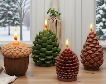Molde de silicone de pinha 3D - Molde de vela de pinha de Natal - Molde de vela de pinha - Molde de vela de pinha de cera de abelha - Molde de gesso de aromaterapia faça você mesmo