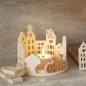 House Candle Holder Silicone Mold-House Night Light Base Resin Mold-Easter House Concrete Cement Mold-House Jesmonite Plaster Art Mold