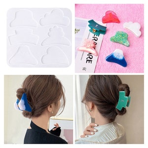 Silicone Hair Clips Mold For Resin Molds Hair Barrette UV Epoxy Resin Molds for Kid Crafting Teardrop Hair Clip Supplies For Women Girl Mold