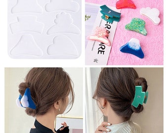 Silicone Hair Clips Mold For Resin Molds Hair Barrette UV Epoxy Resin Molds for Kid Crafting Teardrop Hair Clip Supplies For Women Girl Mold