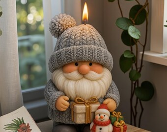 3D Santa Claus Candle Silicone Mold-Christmas Gnome Candle Mold-Yarn Christmas Dwarfs Candle Mold-DIY Aromatherapy Plaster Mold