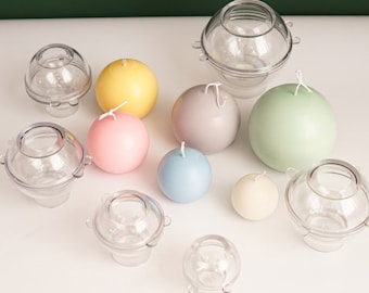 7 Sizes Round Ball Candle Mold-Large Planet Candle Mold-Spherical Scented Candle Mold-Transparent Spherical Acrylic Candle Mold