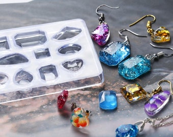 Viele Formen EdelsteinForm-Edelstein Ohrringe Silikonform-Kristall EdelsteinForm-Anhänger Silikonform-Schmuck Charm Mold