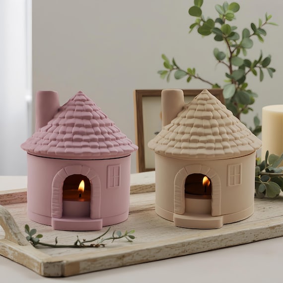 Chimney House Silicone Mold-village Candlestick Mold-concrete