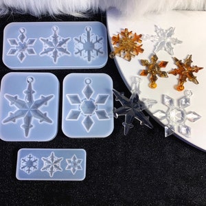 Christmas Snowflake pendant silicone mold-jewelry pendant resin molds-silicon pendant mold-Keychain pendant molds