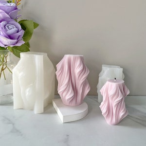 Spiral Cone Candle Mold-Wave Cylinder Candle Mold-Scented Candle Mold-Pillar Candle Mold-Irregular Twisted Wavy Candle Mold-Candle mould