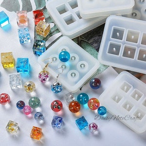 Round & square Beads Resin Mold-Beads Silicone Mold-Beads Bracelet Mold-Bead Necklace Pendant Mold-Jewelry Making Mold-Epoxy Resin Mold