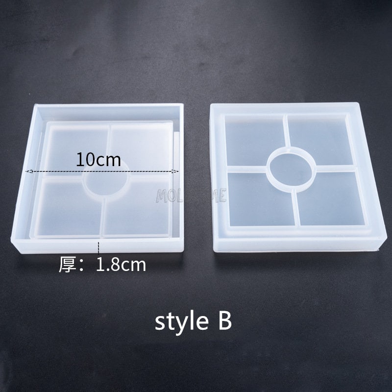 Round/square Silicone Coaster Moldsilicone Mold for Resin Etsy