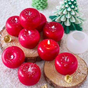 Apple Candle Silicone Mold-3D Fruit Apple Candle Mold-Cute Christmas Apple Mold-DIY Aromatherapy Plaster Mold
