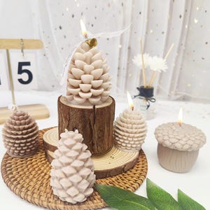 Pine Cone Silicone Candle Mold-3D Acorn Cone Candle Mold-Pinecone Scented Candle Mold-Pine Cone Soap Resin mold-Aromatherapy Plaster Mold