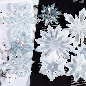 Snowflake Silicone Mold-5 styles Snowflake Resin Mold-Silicone pendant Mold-Christmas decoration Mold-Epoxy Resin Silicon Mold-Resin craft