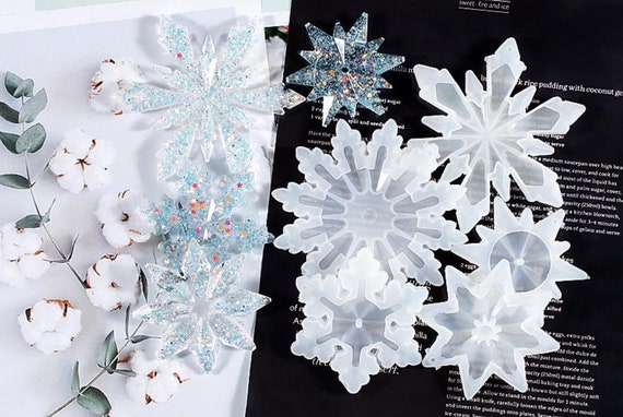 Crystal Epoxy Resin Snowflake Mold Christmas Ornaments Pendant Mould