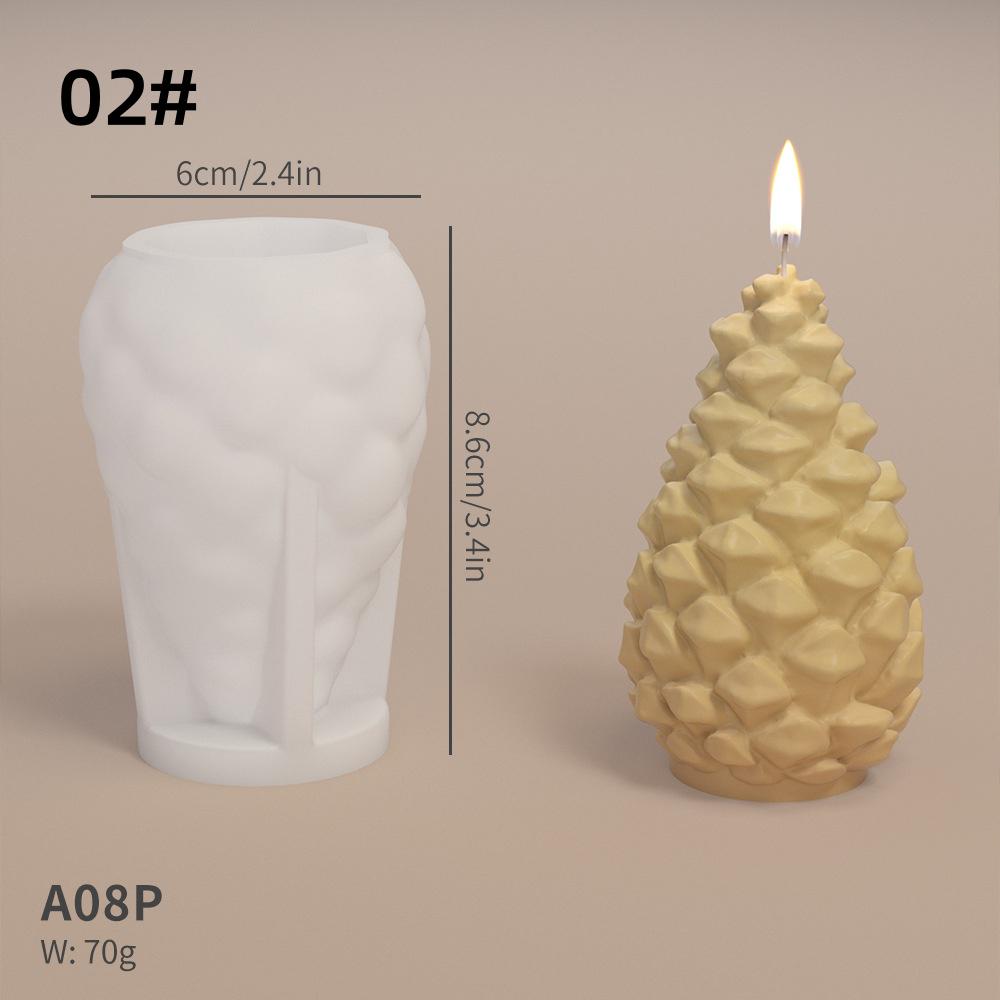 Gukasxi 3 Stampi In Silicone Per Candele Natalizie: 2 Alberelli E 1 Pigna - Fai Da Te Per Decorazioni Di Natale