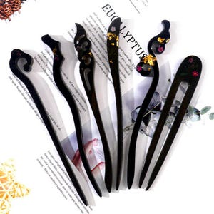 16 pcs/ensemble Moule en silicone en épingle à cheveux - Moule en résine pour épingles à cheveux tendance - Moule pour beaux cheveux - Moule fourche à cheveux antique - Moule pour accessoires pour cheveux en épingle à cheveux
