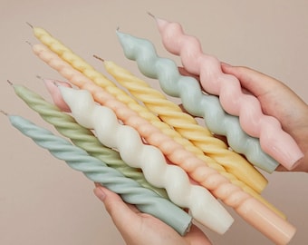 Spiral Candle Mold, Twist Candles candle Mold silicone,Taper Candle,Long Candle Mold for Soy Wax Beeswax Geometric Rotating Screw Rod candle