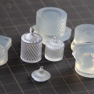 2 Arten Tasche Schüssel Silikonform-Mini-Tasse Harz Form-Mini-Geschirr Form-Miniatur Teller Modell Form-Mini-Essen Spiel Modell Form