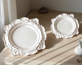 Molde de silicona para bandeja de encaje retro - Molde nórdico para plato de joyería de hormigón - Molde de resina para plato de yeso estilo barroco Jesmonite, decoración del hogar DIY