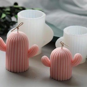 Molde de la planta de cactus, molde de vela de aromaterapia, molde artesanal de vela de silicona de yeso, molde de decoración de pan de chocolate mousse carnoso