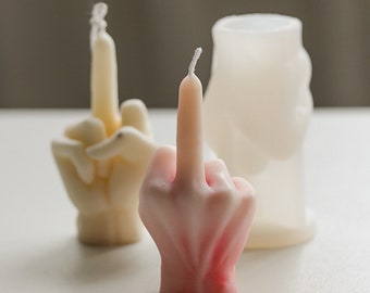 Stampo in silicone a forma di dito medio, stampo per candela a forma di dito medio, stampo per candela con gesti delle mani, stampo per candela con gesti creativi, stampo per sapone in gesso fai da te