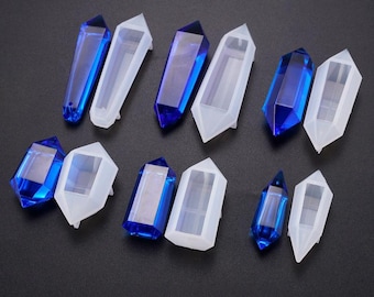 6 pezzi/set stampo in silicone per pendolo-stampo in resina per collana a pendolo-stampo per ciondolo a pendolo in cristallo-stampo per fusione di gioielli in resina a grappolo di cristallo