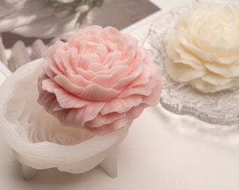 Large Peony Candle Silicone Mold-3D Peony Candle Mold-Peony Flower Candle Mold-Wedding Favor Candle Soap Mold-Soy Wax Candle Mold