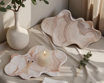 Silikonform für wellenförmige Tabletts – Unregelmäßige Schalenform aus Kunstharz – DIY-Schmucktellerform – Kerzenhalterform aus Beton – Gipsdekorform aus Jesmonit