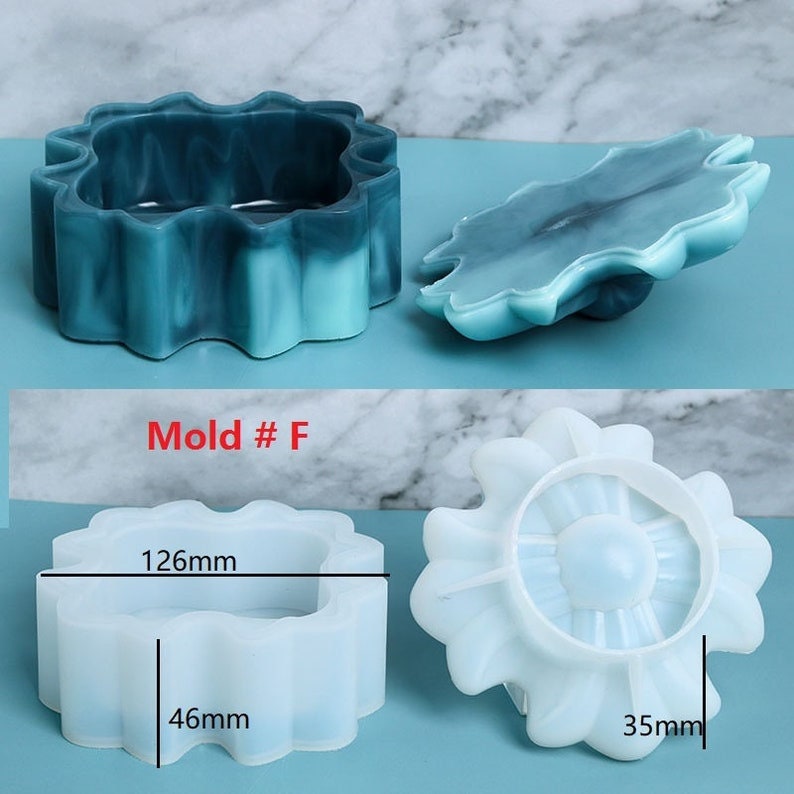 Concrete Candle Jar With Lid Mold Cement Candle Vessel Storage Etsy