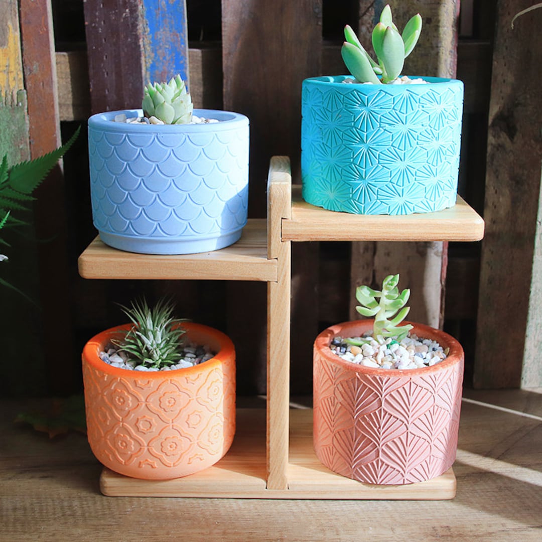 Round Flower Pot Silicone Molds Epoxy Resin Concrete Plaster Planter