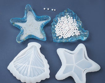 Bandeja De Silicona Con Forma De Concha De Trella De Mar, Placa De Almacenamiento, Molde De Joyería De Yo, Molde De Rina Epoxi De Exhibición - AliExprs