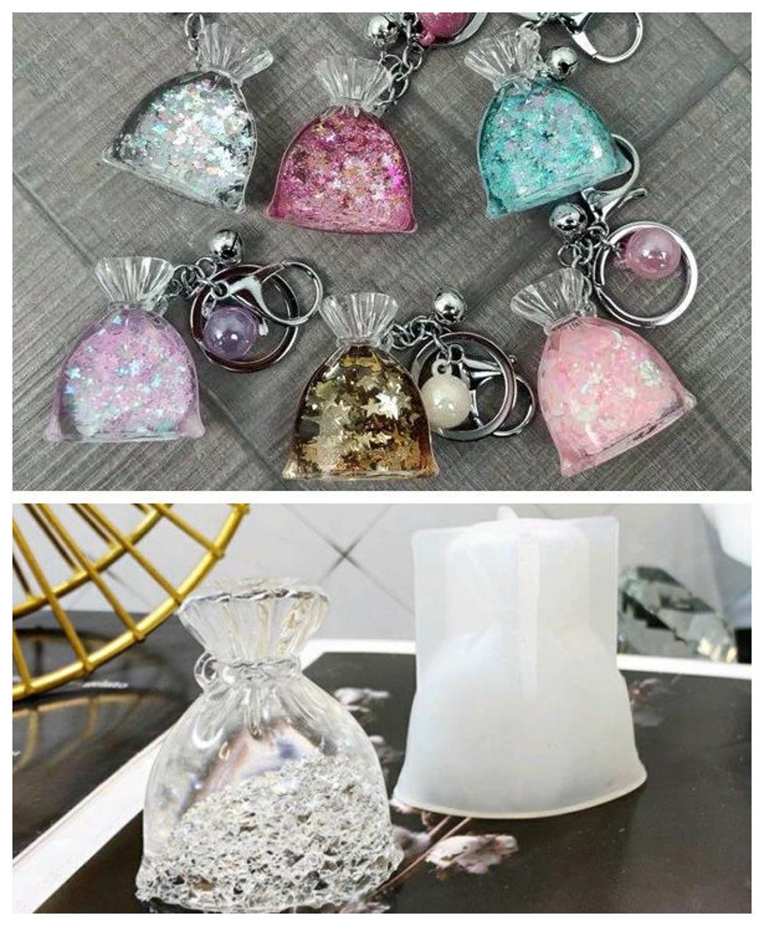 Buy Crystal Epoxy DIY Resin Mold Purse Lucky Bag Decoration Casting  Silicone Mould Epoxy Mold for DIY Jewelry Craft Making Online in India -  Etsy