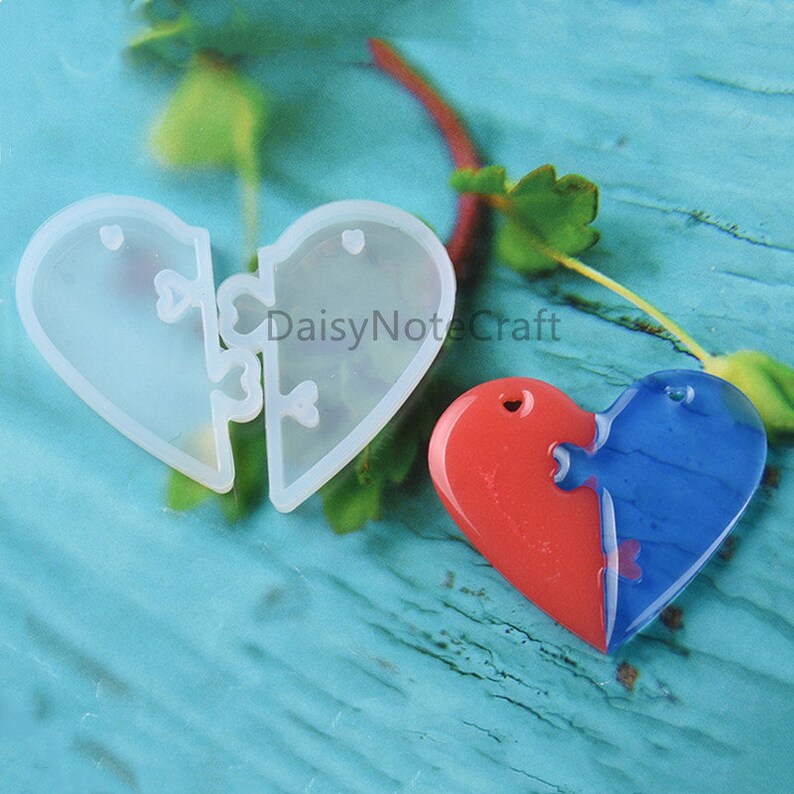 Silicone Keychain Mold Heart Shaped Resin Clay Mold for Etsy