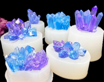 Crystal Stone Silicone Mold-6 Styles Crystal Cluster Resin Mold-Silicone Crystal Stone Mold-Pretty Crystal Mold-Resin Art Spar Mold